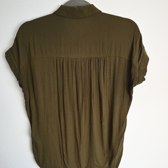 Madewell Central Drapey Shirt in Army Green – XS - Picture 2 of 13